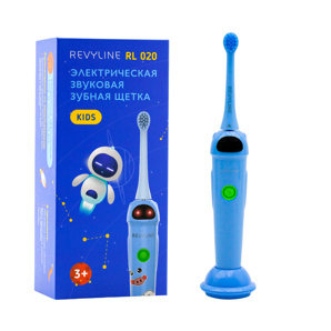 Звуковая щетка для детей Revyline RL 020 в голубом дизайне и с наклейками (Фото)