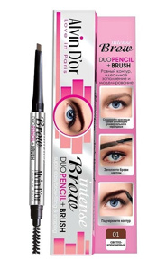 ALVIN D"OR P-9 карандаш для бровей механический с щеточкой Intense Brow + Brush, 01 Light Brown (Фото)