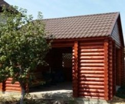 Беседка из оцилиндрованного бревна (Фото)