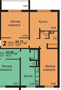 Отличная двухкомнатная квартира в Обнинске (Фото)