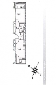 1-комнатная квартира Москва. Дмитровское шоссе. вл 107с2 (Фото)