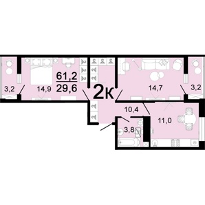 Продажа 2-ух комнатная квартира в ЖК Горячий (Фото)