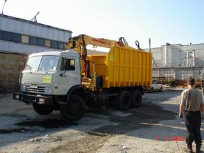 Металловоз на шасси КамАЗ 65115 с КМУ «Синегорец-110» (Фото)