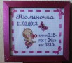 Подарок на выписку из роддома (вышивка метрик младенца), Тверь (Фото)